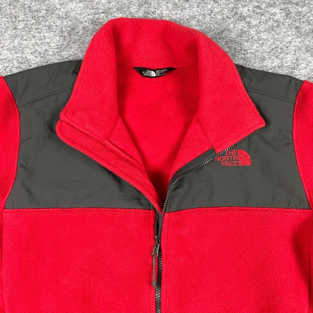 The North Face Fleece Jacket Mens M Red Denali 2 Polartec Full Zip Outdoor Coat